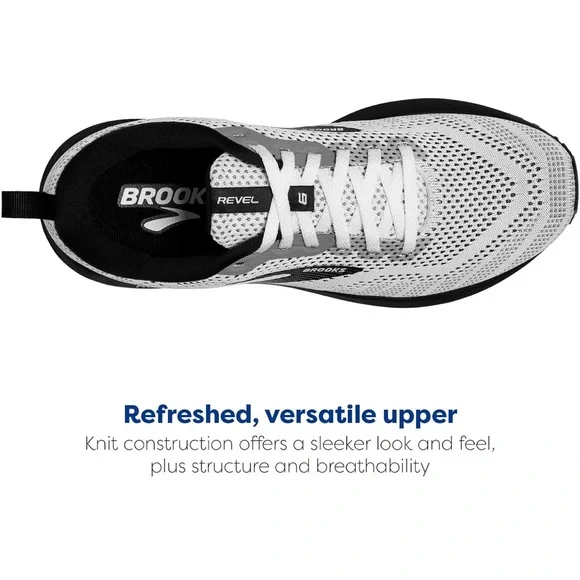 Brooks Revel 6 Black and White Running Shoes